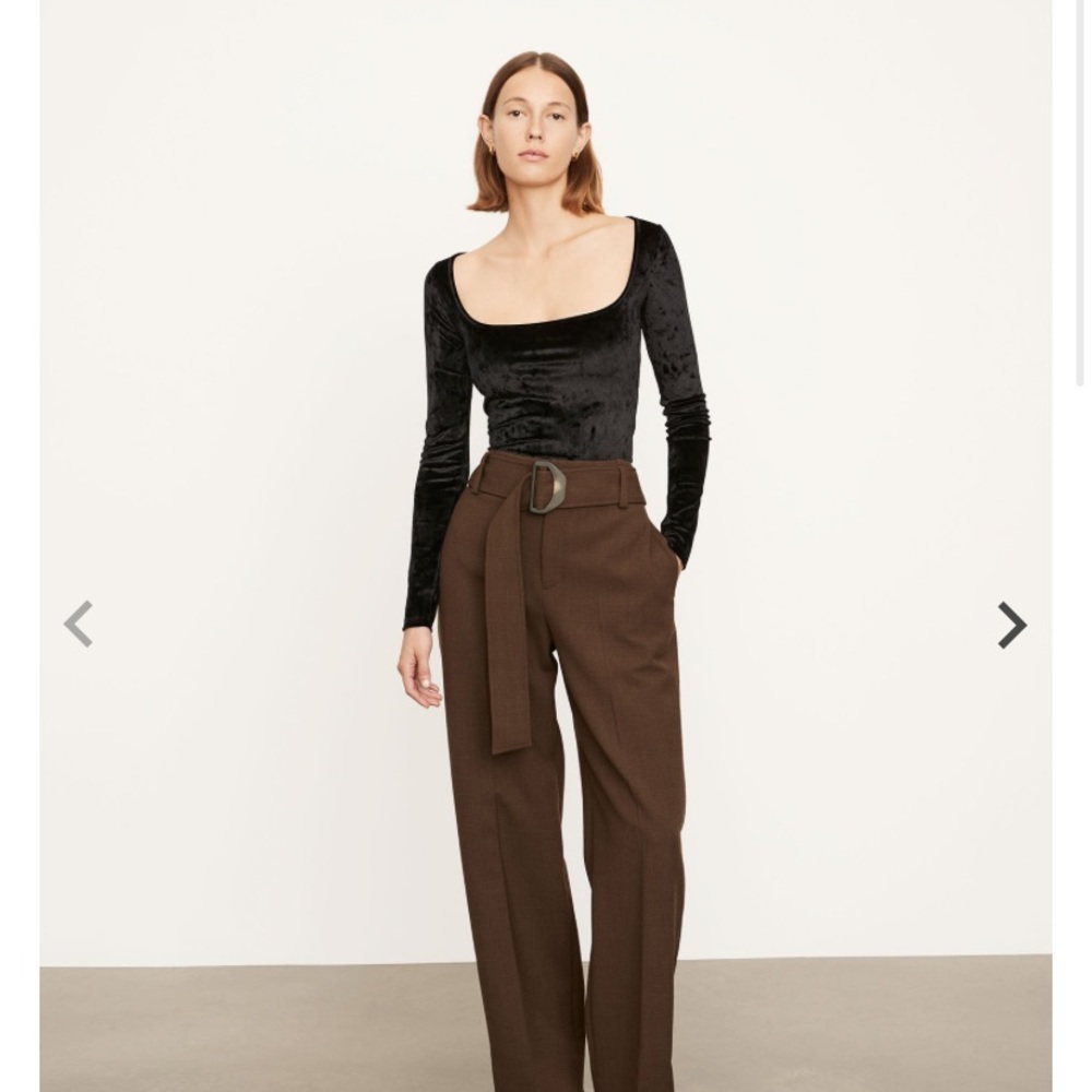 Vince Velour Square Neck Long Sleeve